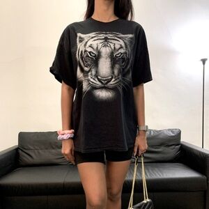 Tiger print 100% cotton t shirt‎